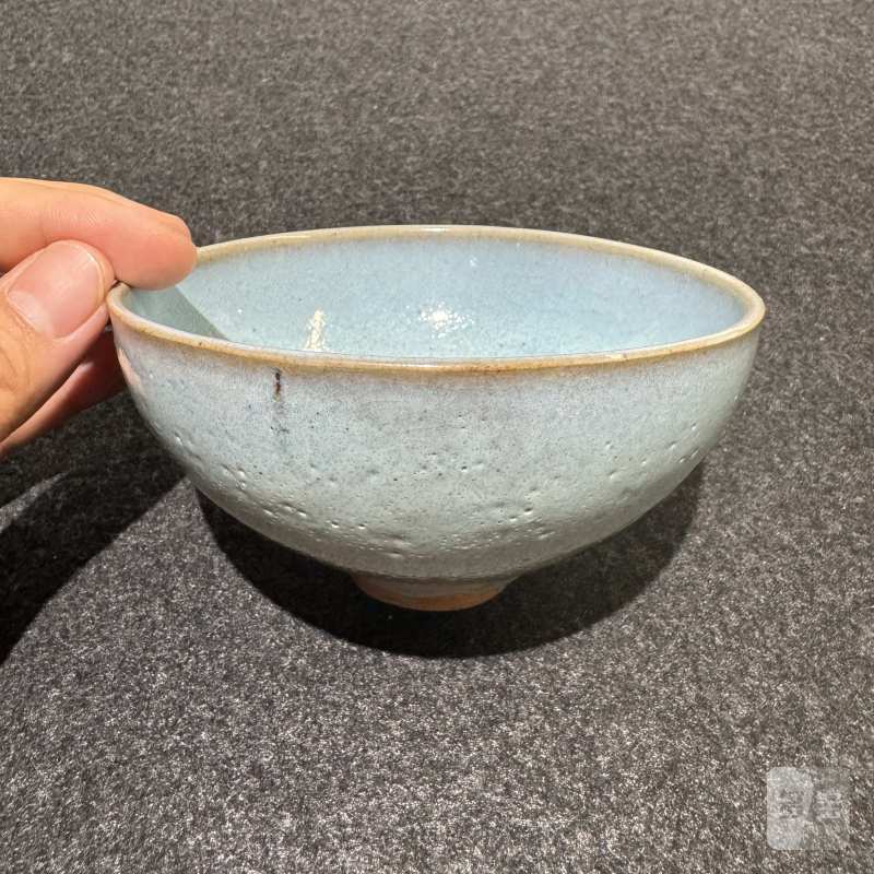 明 钧窑天蓝釉茶碗 - 图4